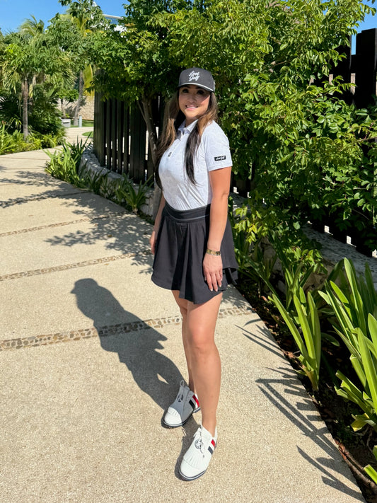 Women's Performance Polo - White Paisley