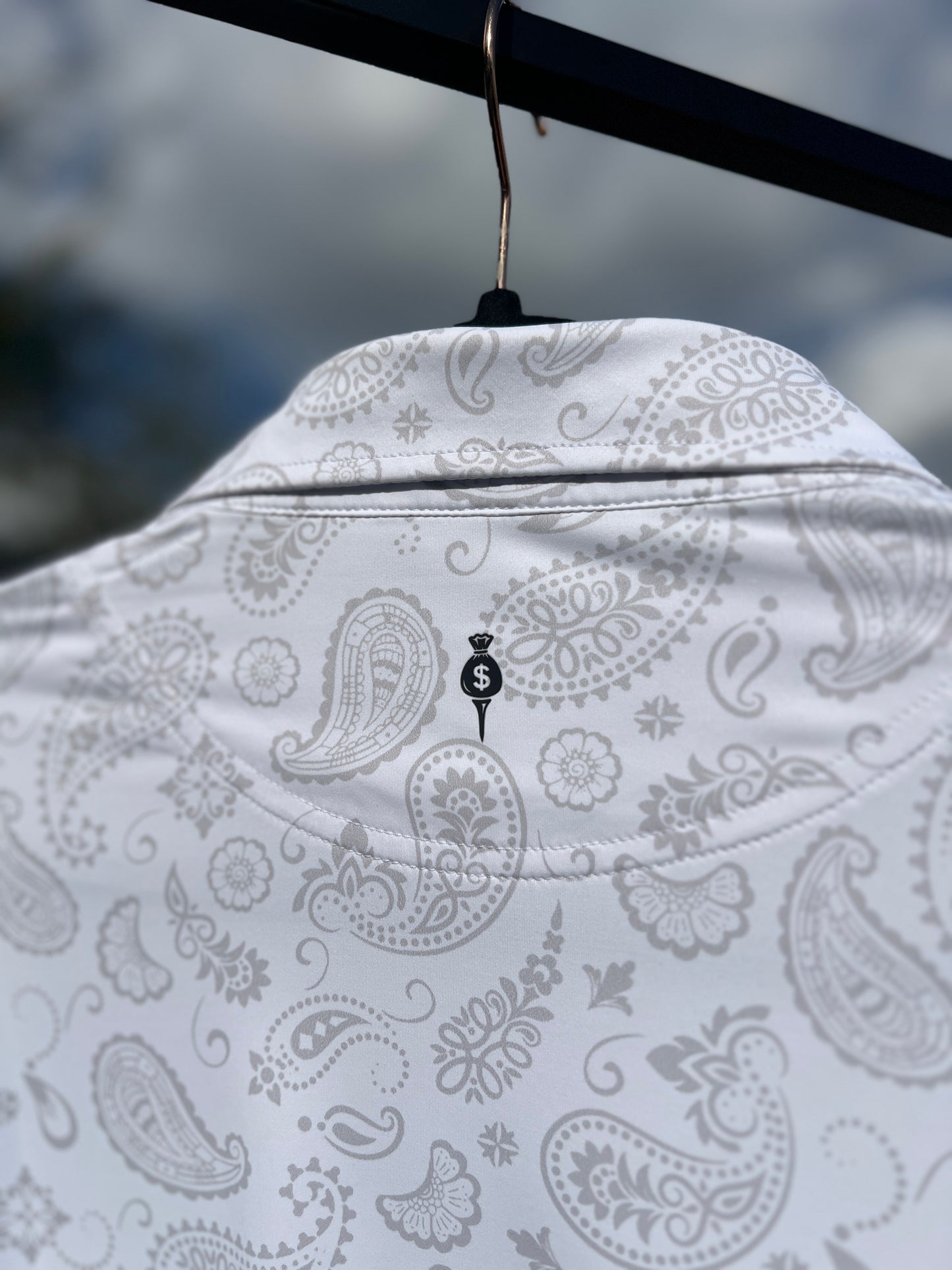 "The Grind" Polo - White Paisley
