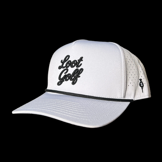 Loot Golf Rope Hat - White w/ Black Rope