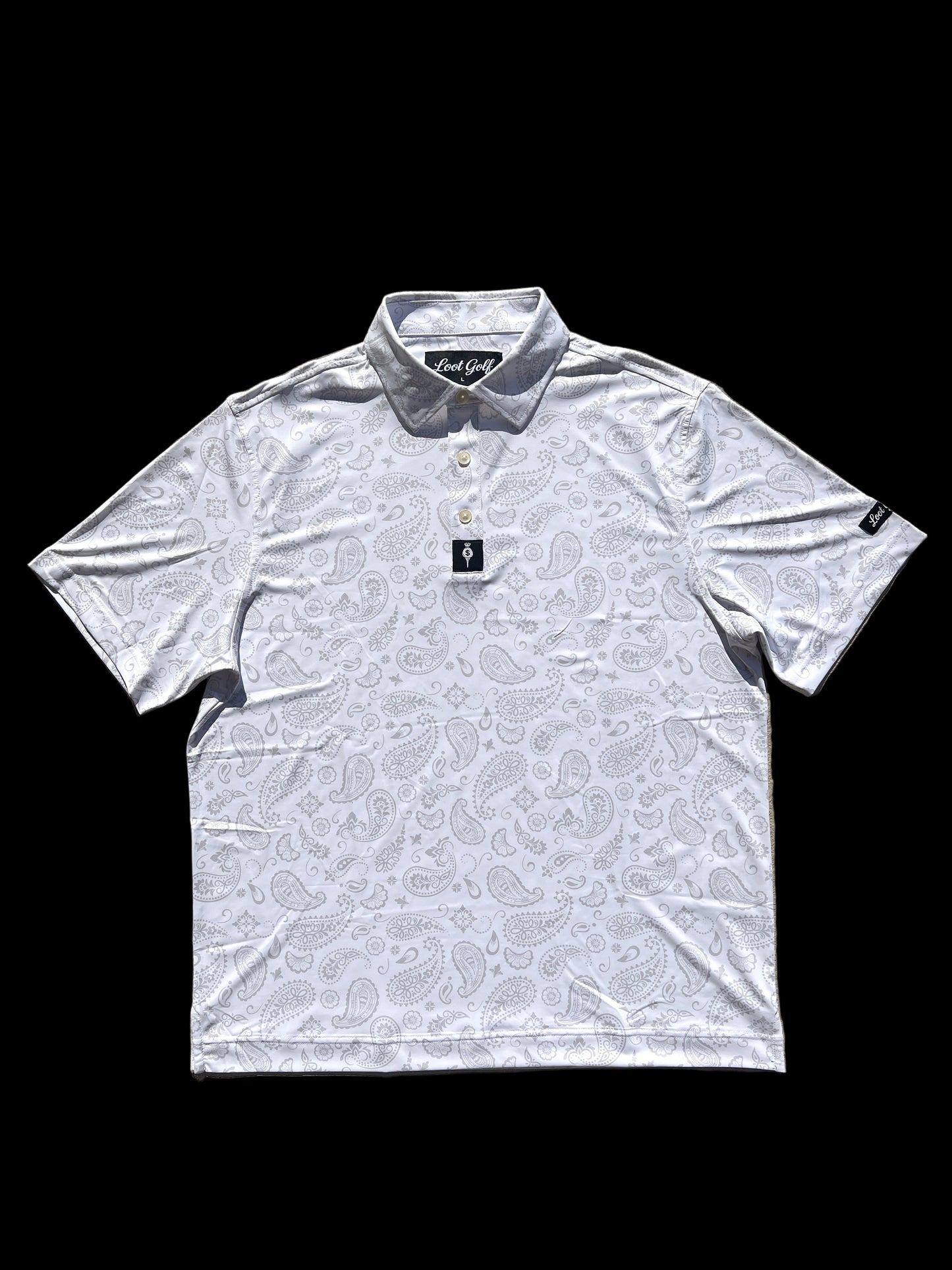 "The Grind" Polo - White Paisley