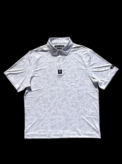 "The Grind" Polo - White Paisley