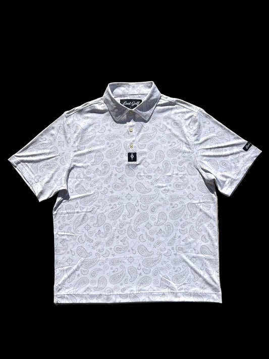 "The Grind" Polo - White Paisley