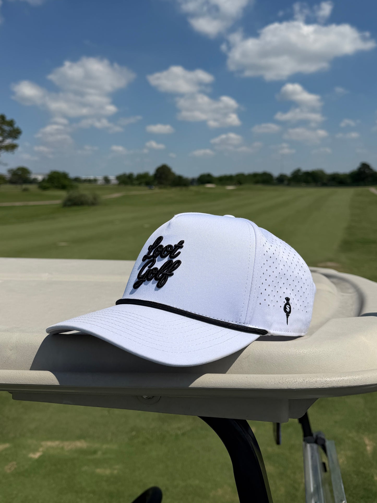 Loot Golf Rope Hat - White w/ Black Rope